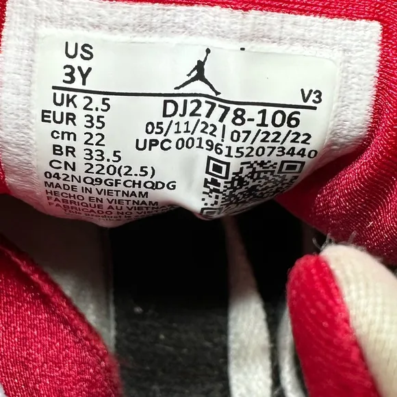 Jordan 7 Retro Cardinal Basketball Shoes Boys Youth Sz 3