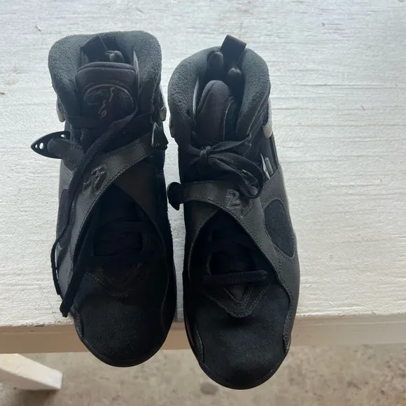 Jordan Black and Gray Athletic Shoes for Performance Retro 8 Air Jordan Nike