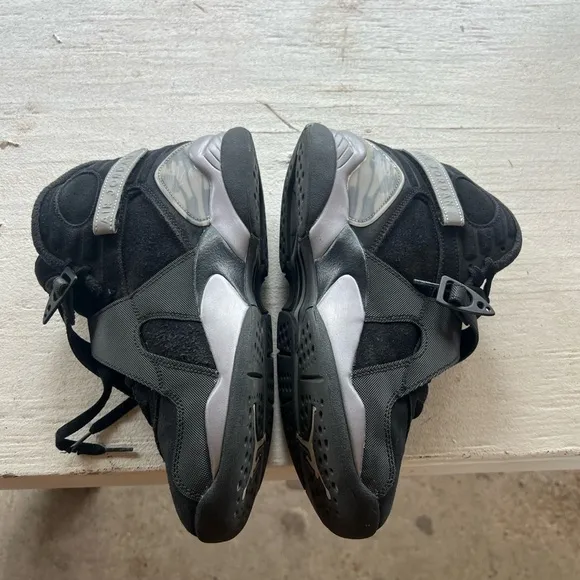 Jordan Black and Gray Athletic Shoes for Performance Retro 8 Air Jordan Nike