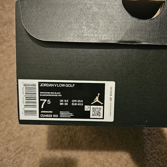 Jordan Low Golf Shoes - Black with Gold Logo