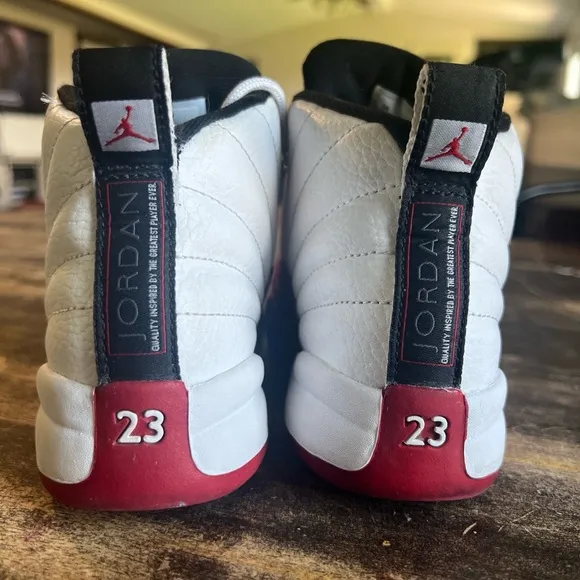 Jordan Retro 12 Bp Little Kids Shoes Size 13.5 White/Black-Varsity Red