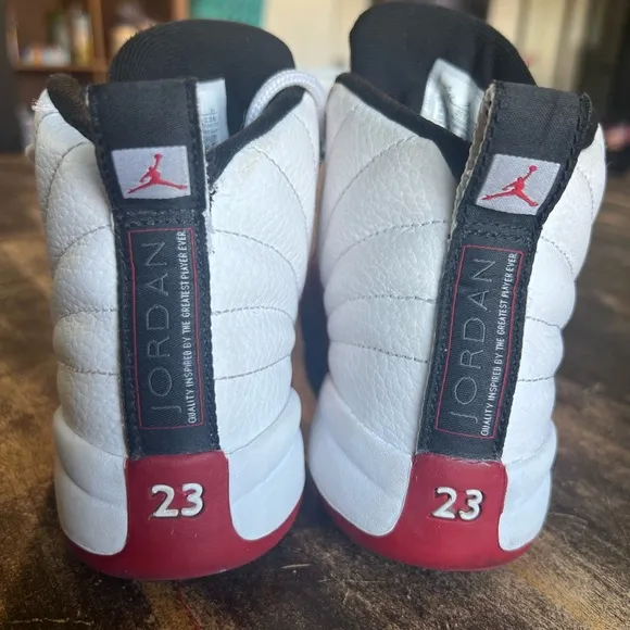 Jordan Retro 12 Bp Little Kids Shoes Size 13.5 White/Black-Varsity Red