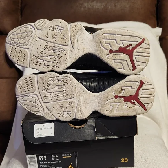 Jordan Retro 9 Black and White Men's Shoes