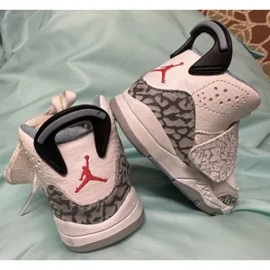Jordan White High-Top Elephant Print Jumpman Logo Sneakers Size youth 4