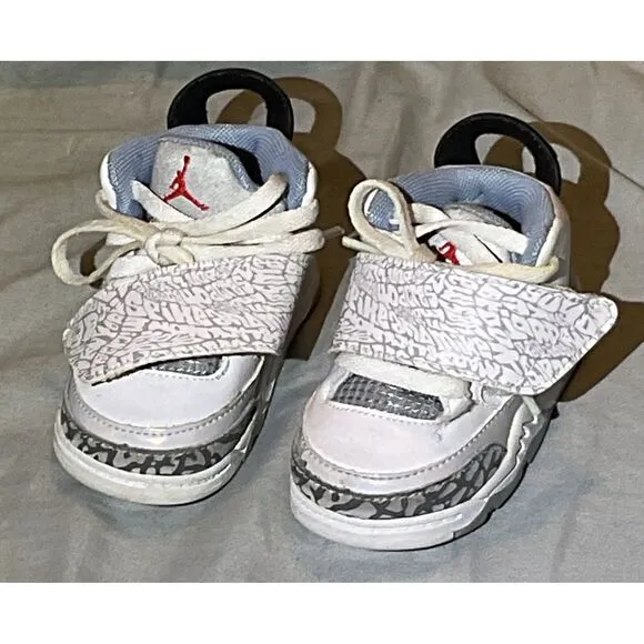 Jordan White High-Top Elephant Print Jumpman Logo Sneakers Size youth 4