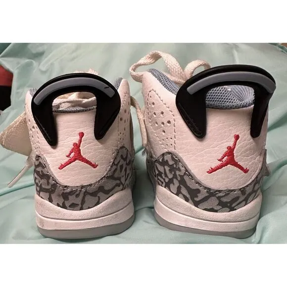 Jordan White High-Top Elephant Print Jumpman Logo Sneakers Size youth 4