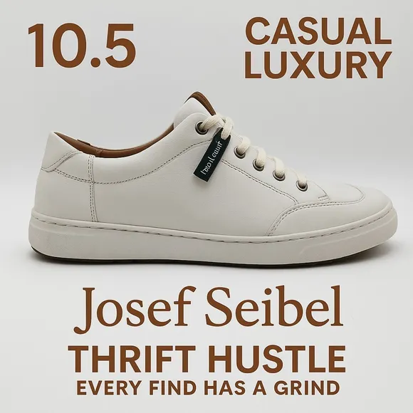 Josef Seibel White Leather Sneakers Men’s 10.5 EU 44 | Spring Comfort Style