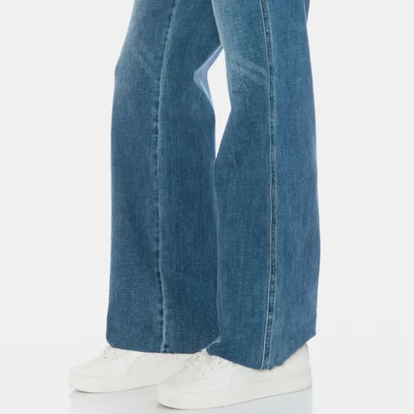 Judy Blue Tummy Control High-Rise Boyfriend Jeans Straight Leg Raw Denim Pants