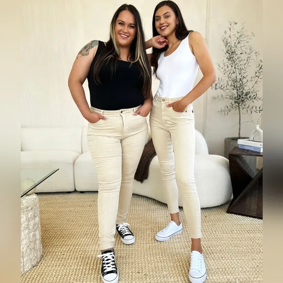 Judy Blue Tummy Control High-Rise Waist Denim Skinny Jean Slim Pants Plus Size