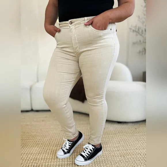 Judy Blue Tummy Control High-Rise Waist Denim Skinny Jean Slim Pants Plus Size