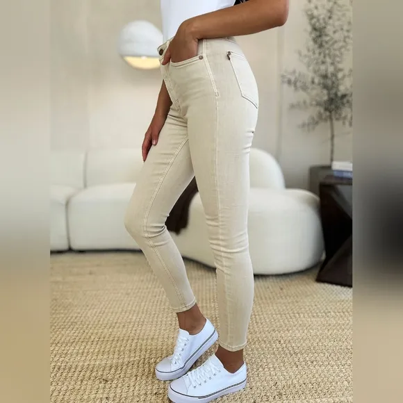 Judy Blue Tummy Control High-Rise Waist Denim Skinny Jean Slim Pants Plus Size