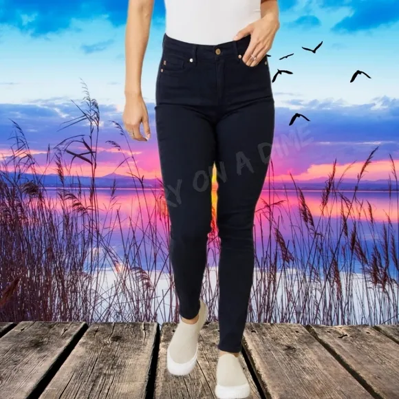 Judy Blue Tummy Control High-Rise Waist Navy Denim Stretch Skinny Jean Pants