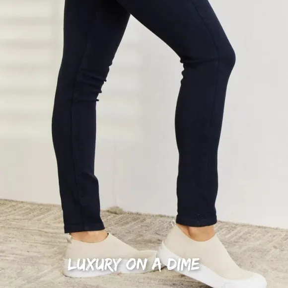 Judy Blue Tummy Control High-Rise Waist Navy Denim Stretch Skinny Jean Pants