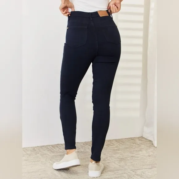 Judy Blue Tummy Control High-Rise Waist Navy Denim Stretch Skinny Jean Pants
