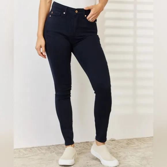 Judy Blue Tummy Control High-Rise Waist Navy Denim Stretch Skinny Jean Pants