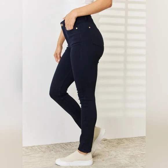 Judy Blue Tummy Control High-Rise Waist Navy Denim Stretch Skinny Jean Pants