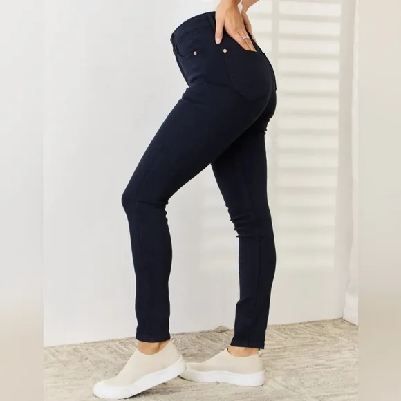 Judy Blue Tummy Control High-Rise Waist Navy Denim Stretch Skinny Jean Pants