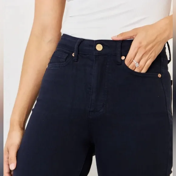 Judy Blue Tummy Control High-Rise Waist Navy Denim Stretch Skinny Jean Pants