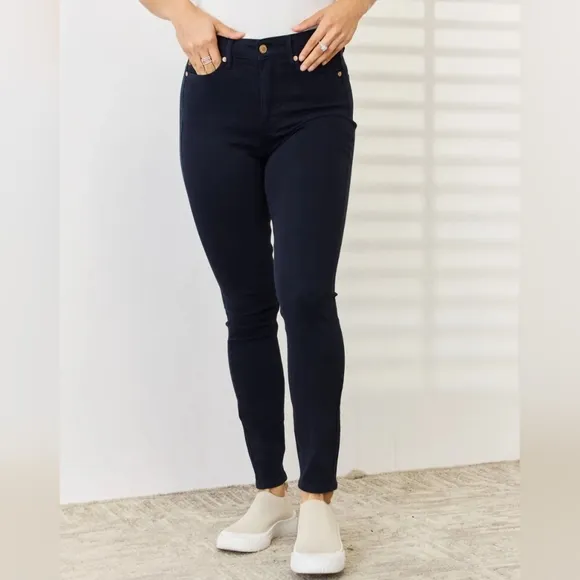 Judy Blue Tummy Control High-Rise Waist Navy Denim Stretch Skinny Jean Pants