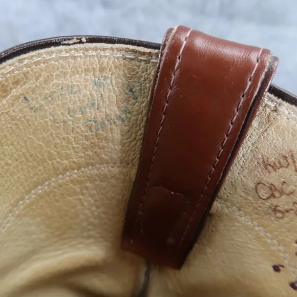 Justin Boots Mens 6 Western Roper Cowboy Leather Brown Round Toe Vintage 1993