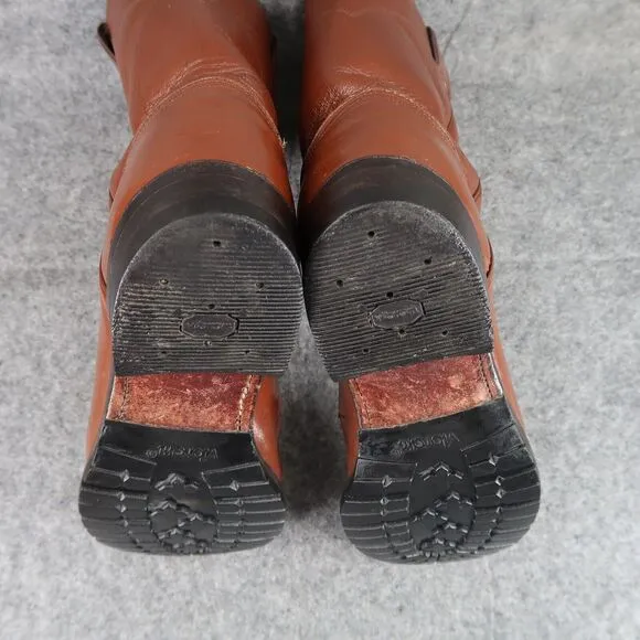 Justin Boots Mens 6 Western Roper Cowboy Leather Brown Round Toe Vintage 1993