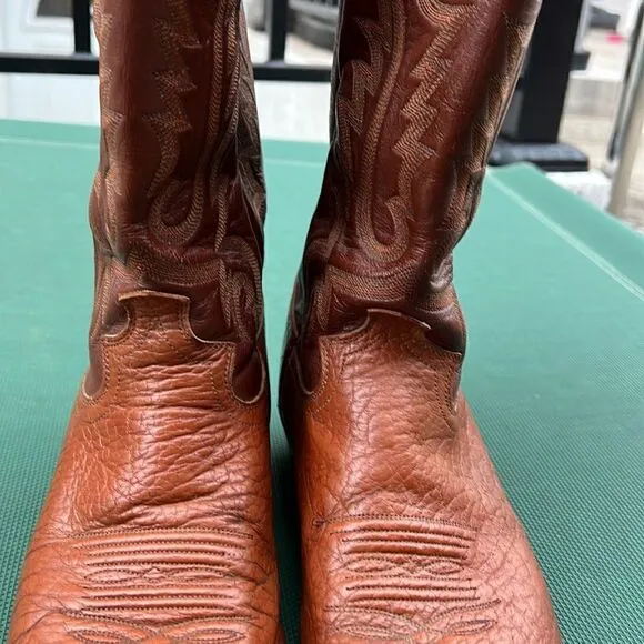 Justin Boots Vintage men’s Western Cowboy Size 19.5D Style 1443 USA Camel