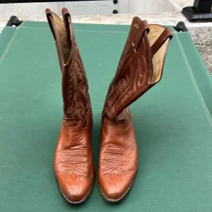 Justin Boots Vintage men’s Western Cowboy Size 19.5D Style 1443 USA Camel