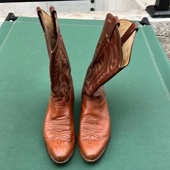 Justin Boots Vintage men’s Western Cowboy Size 19.5D Style 1443 USA Camel
