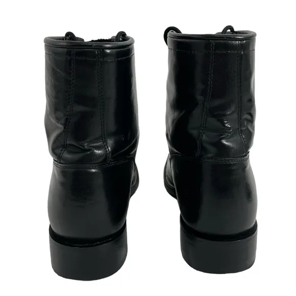 Justin Junior Black Kiltie Roper Lace Up Boots Cowgirl Girls Western Vintage