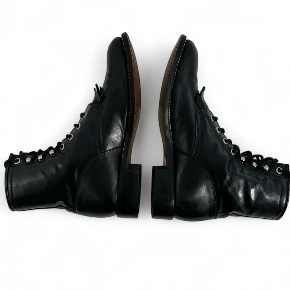 Justin Junior Black Kiltie Roper Lace Up Boots Cowgirl Girls Western Vintage