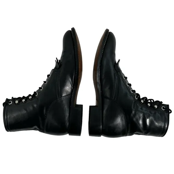 Justin Junior Black Kiltie Roper Lace Up Boots Cowgirl Girls Western Vintage