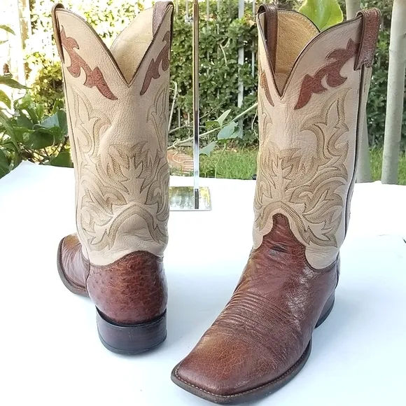 Justin Men's Bent Rail Austin Cognac Brown Square Toe Western cowboy Boots