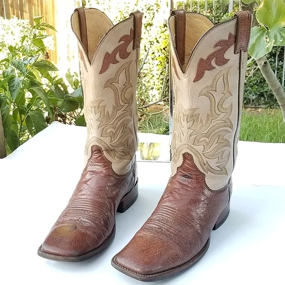 Justin Men's Bent Rail Austin Cognac Brown Square Toe Western cowboy Boots