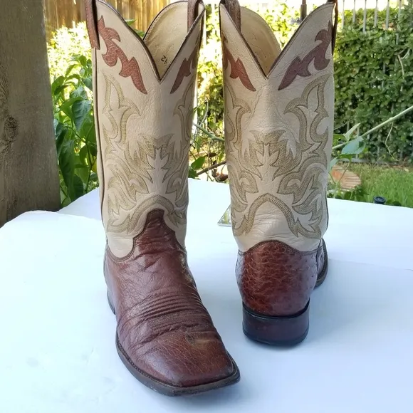 Justin Men's Bent Rail Austin Cognac Brown Square Toe Western cowboy Boots