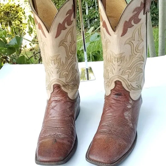 Justin Men's Bent Rail Austin Cognac Brown Square Toe Western cowboy Boots