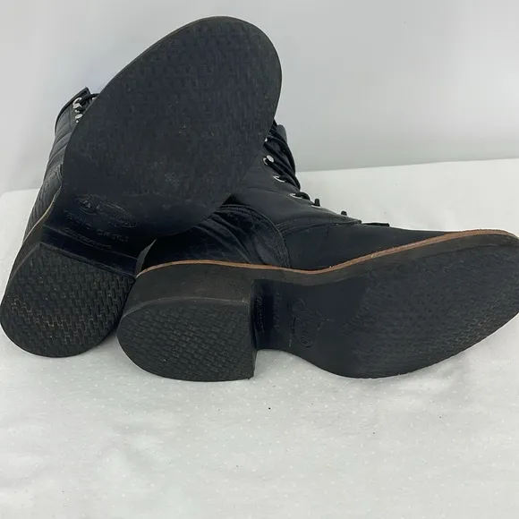 JUSTIN VINTAGE WOMENS SIZE 5.5 Black Lace-Up Western Boots