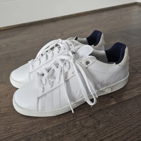K-Swiss Court Men's White Low Top Sneakers Sz 9.5