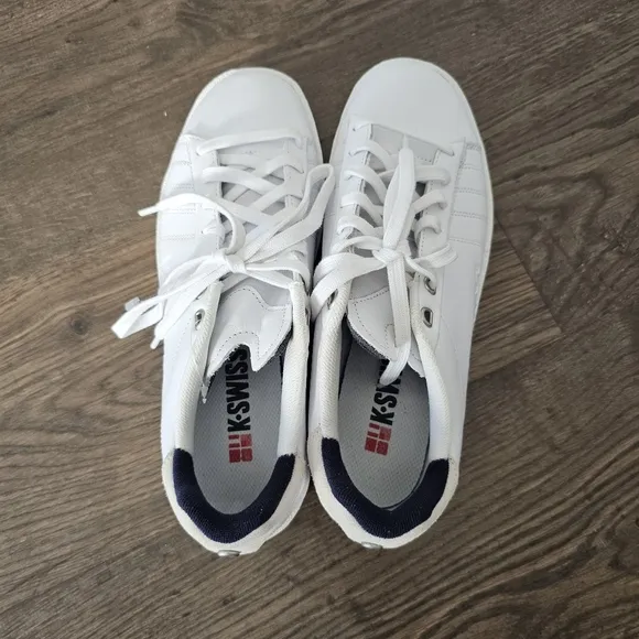 K-Swiss Court Men's White Low Top Sneakers Sz 9.5