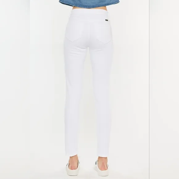 KanCan Slim High-Rise Waist White Denim Classic Skinny Ankle Jean Pants