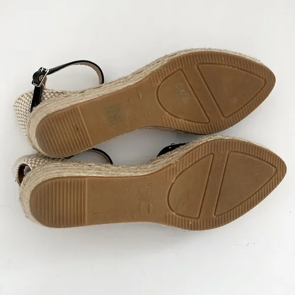 Kanna Made in Spain Leather Espadrille Strap Sandals US 7.5 Preppy Coastal Boho