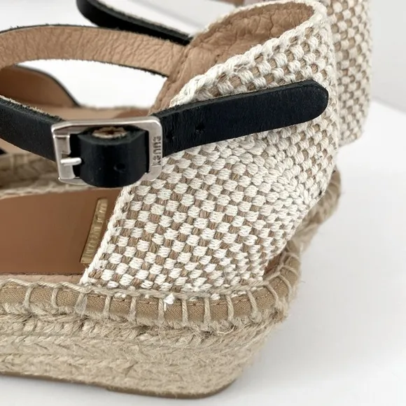 Kanna Made in Spain Leather Espadrille Strap Sandals US 7.5 Preppy Coastal Boho