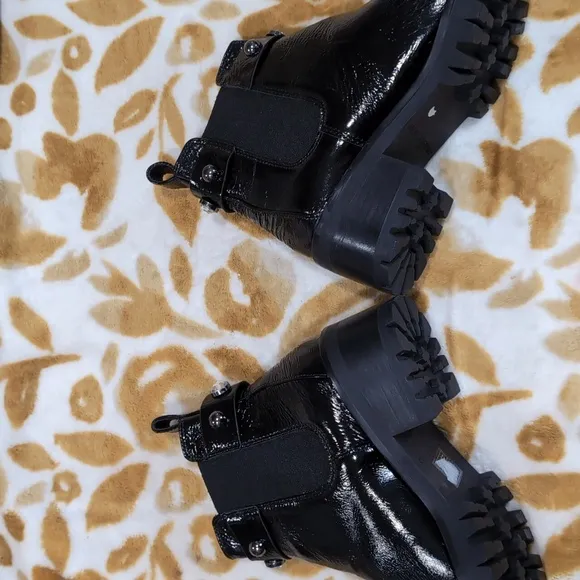 Karl Lagerfeld Black Ankle Boots with Studded Detail