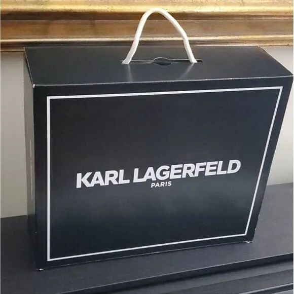 Karl Lagerfeld Black Pebble leather boots size 7.5 black jewels embellished edgy