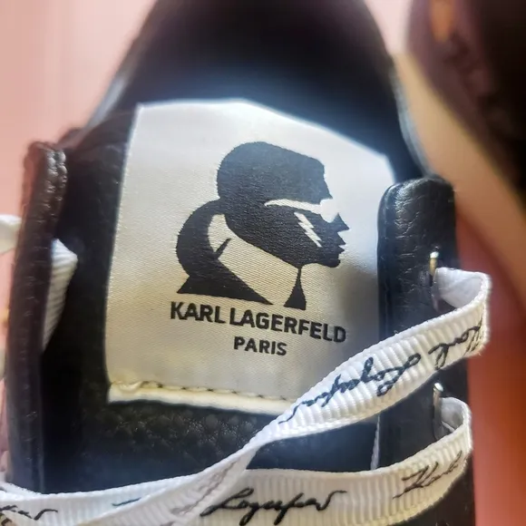 Karl Lagerfeld Cate Pins Lace Up Sneakers, 9,  NEW Without Box