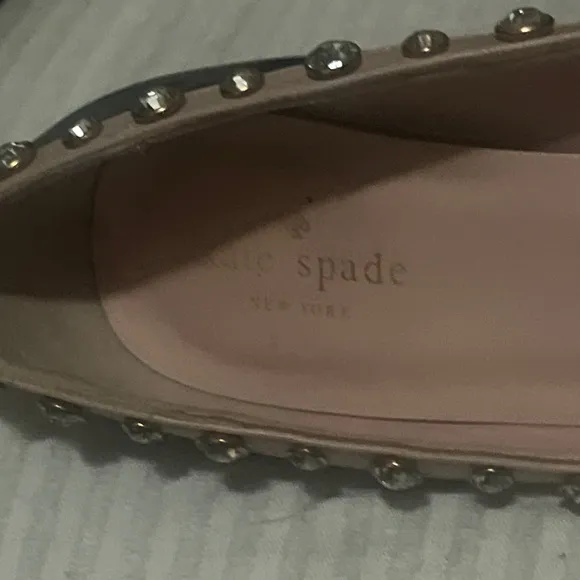 Kate Spade Black and Pink Studded Kitten Heels Sz 9