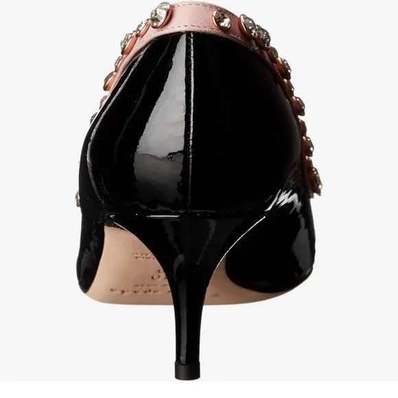 Kate Spade Black and Pink Studded Kitten Heels Sz 9