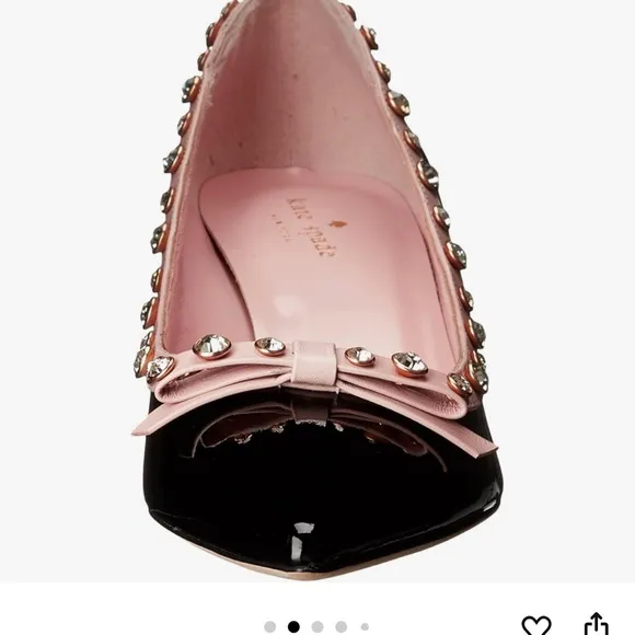 Kate Spade Black and Pink Studded Kitten Heels Sz 9