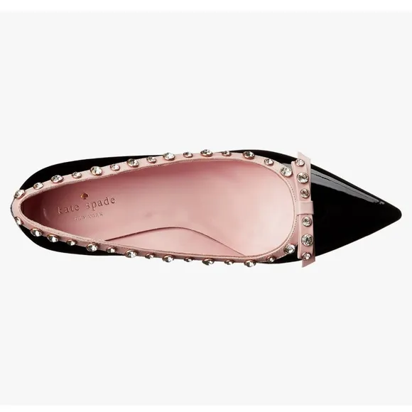 Kate Spade Black and Pink Studded Kitten Heels Sz 9