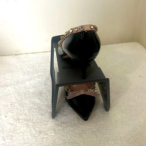 Kate Spade Black and Pink Studded Kitten Heels Sz 9