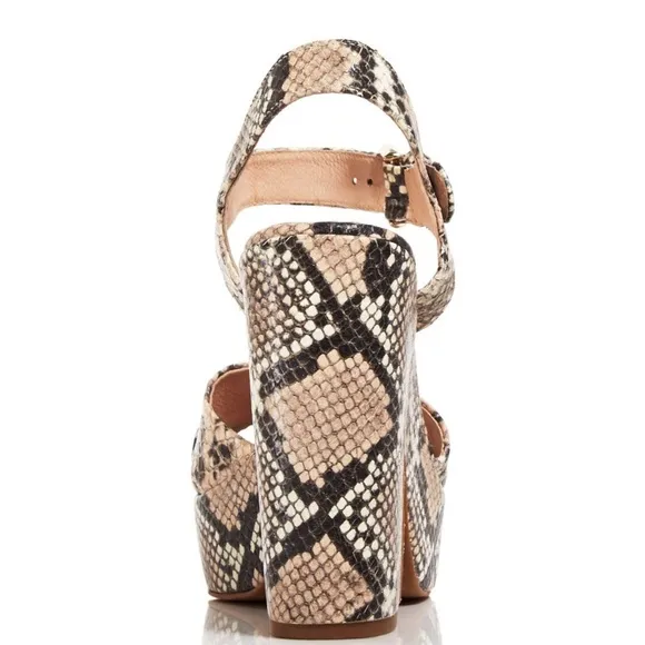 Kate Spade Grace Leather Snake Rose Nude Gray Black Animal Print Platform Sandal